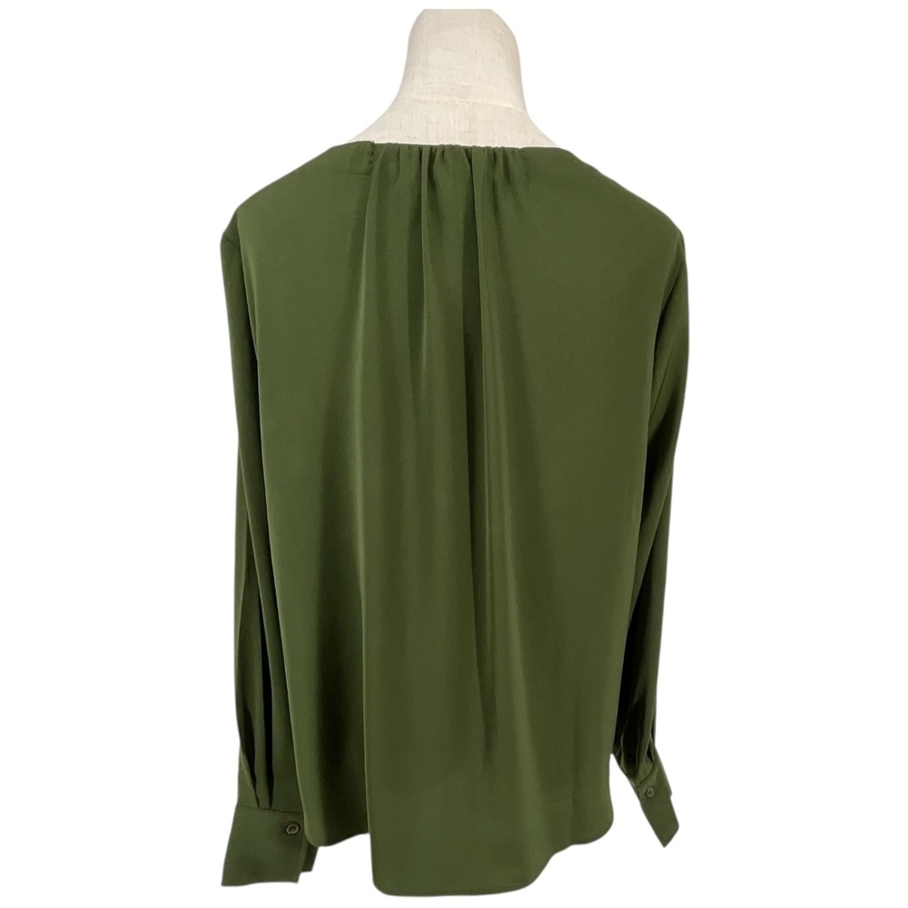 Banana Republic Olive Green Utility Pocket Button Long Sleeve Shirt Womens L - Picture 4 of 9